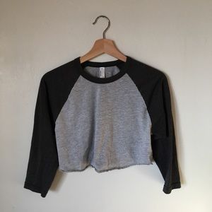 american apparel cropped baseball tee